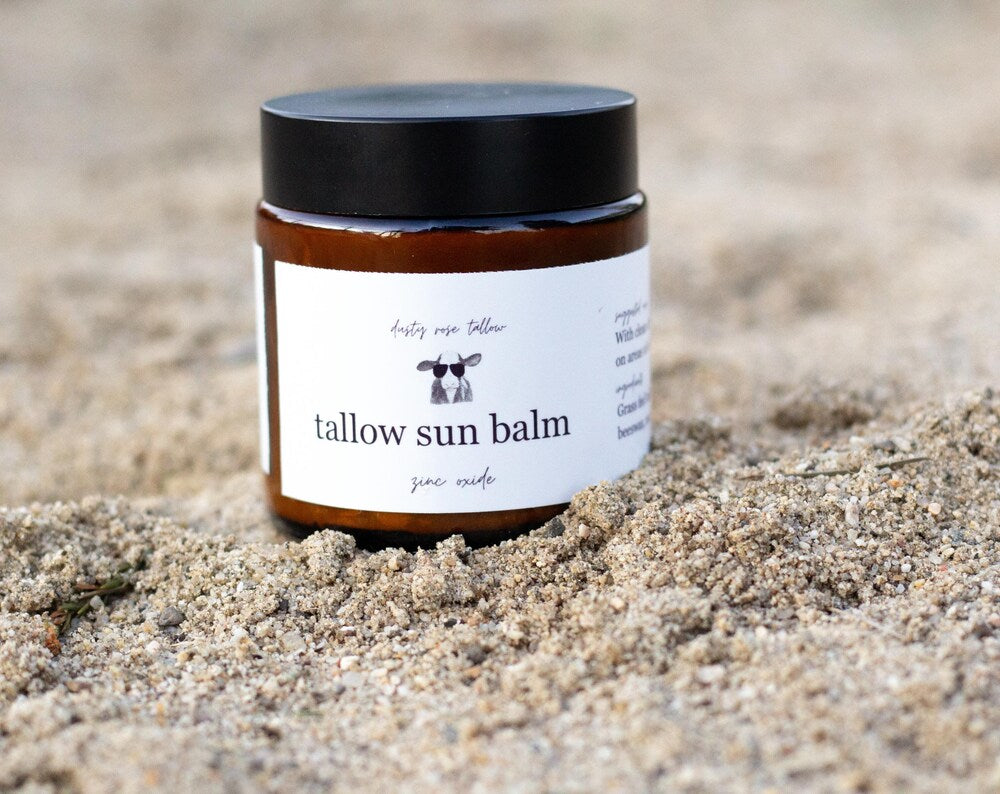 Clean sun balm, natural skin care, tallow creams