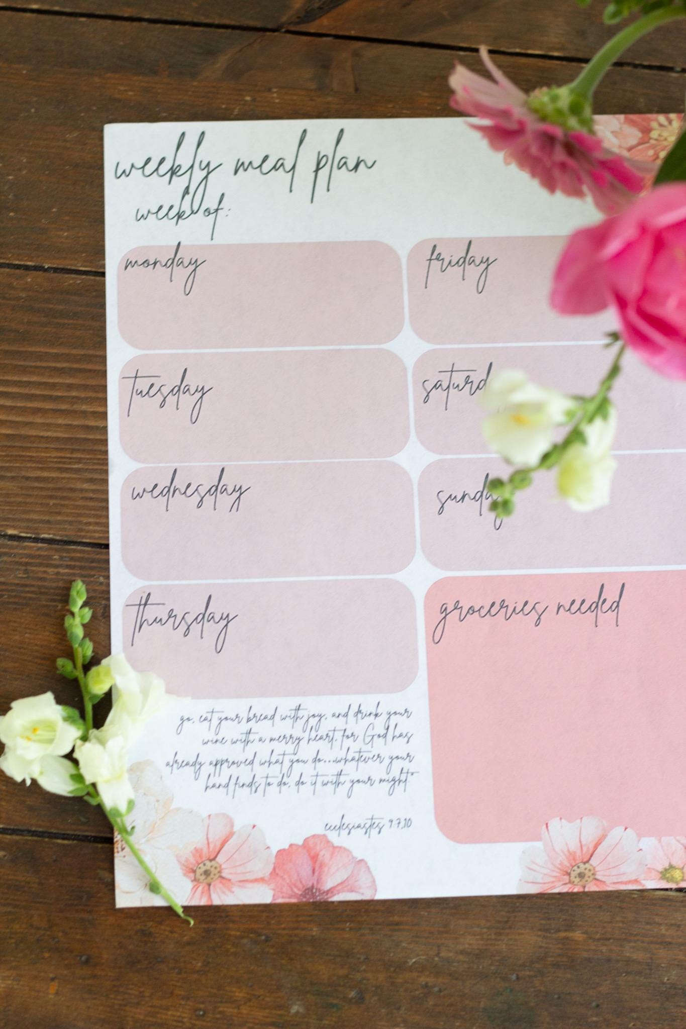 Weekly meal planner